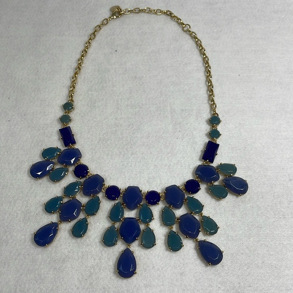 Stella & Dot Jewelry - Stella & Dot Statement Necklace Short Gold Multiple Shades of Blue Women's NWOT